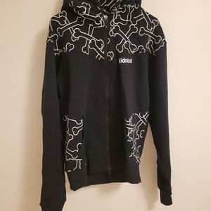 Rare KID ROBOT black bones hoodie
